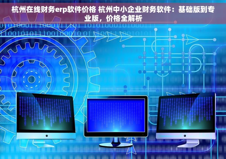 杭州在线财务erp软件价格 杭州中小企业财务软件：基础版到专业版，价格全解析