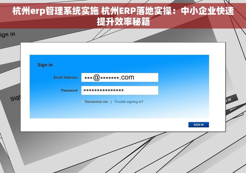 杭州erp管理系统实施 杭州ERP落地实操：中小企业快速提升效率秘籍