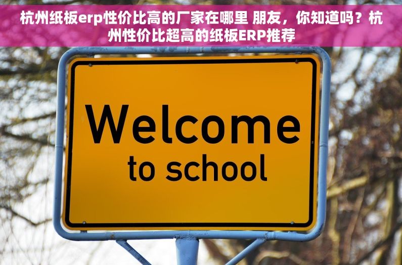 杭州纸板erp性价比高的厂家在哪里 朋友，你知道吗？杭州性价比超高的纸板ERP推荐