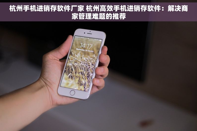 杭州手机进销存软件厂家 杭州高效手机进销存软件：解决商家管理难题的推荐