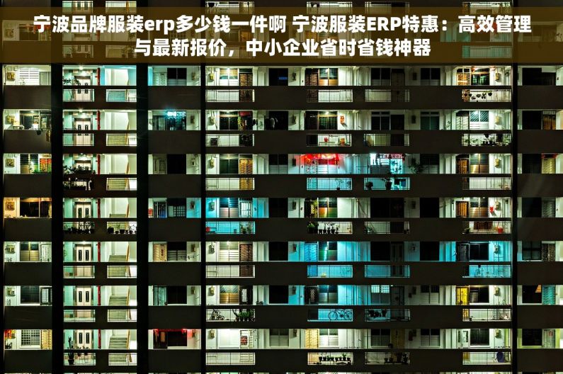 宁波品牌服装erp多少钱一件啊 宁波服装ERP特惠：高效管理与最新报价，中小企业省时省钱神器