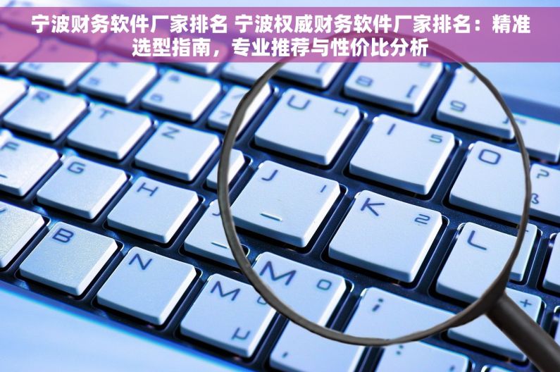 宁波财务软件厂家排名 宁波权威财务软件厂家排名：精准选型指南，专业推荐与性价比分析