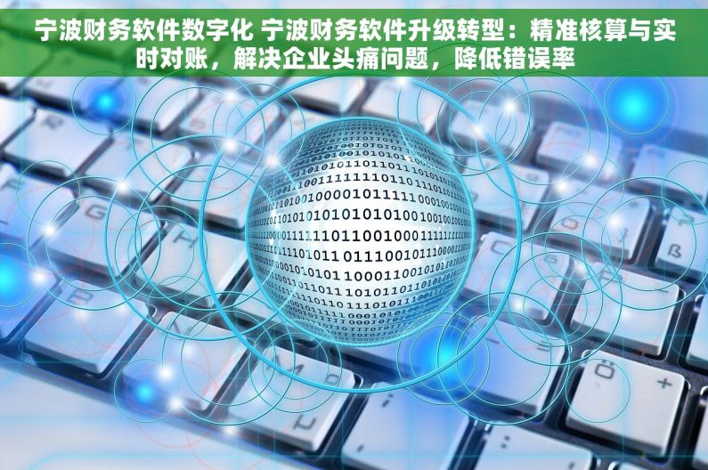 宁波财务软件数字化 宁波财务软件升级转型：精准核算与实时对账，解决企业头痛问题，降低错误率