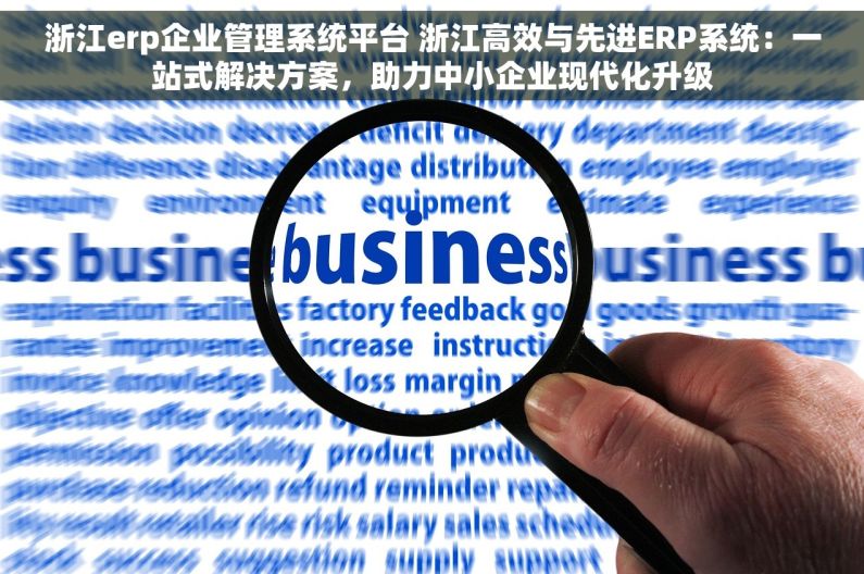 浙江erp企业管理系统平台 浙江高效与先进ERP系统：一站式解决方案，助力中小企业现代化升级
