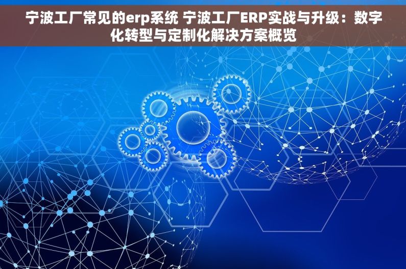宁波工厂常见的erp系统 宁波工厂ERP实战与升级：数字化转型与定制化解决方案概览