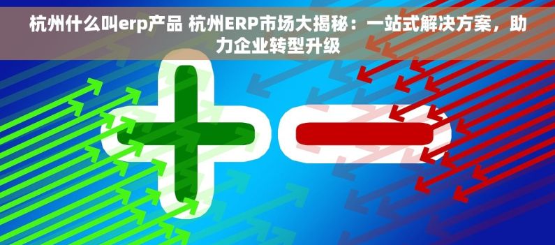 杭州什么叫erp产品 杭州ERP市场大揭秘：一站式解决方案，助力企业转型升级