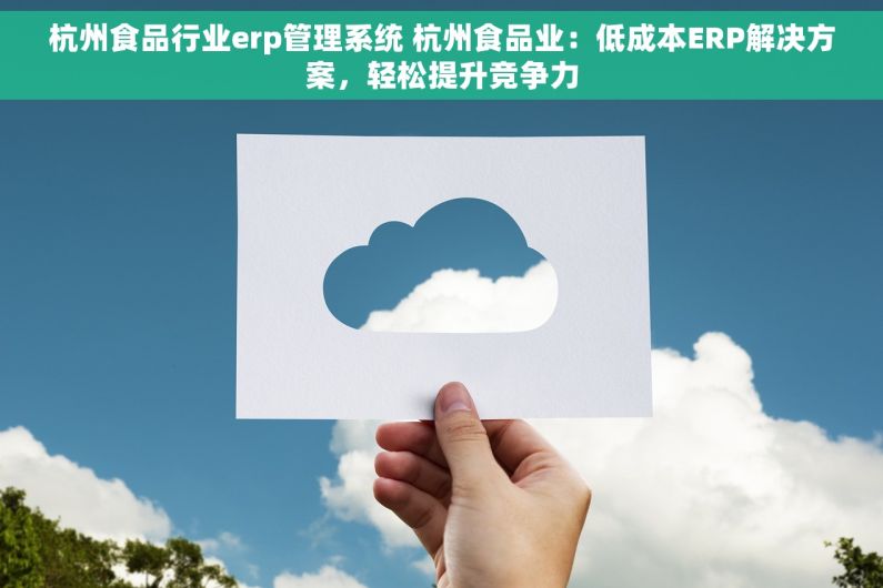 杭州食品行业erp管理系统 杭州食品业：低成本ERP解决方案，轻松提升竞争力