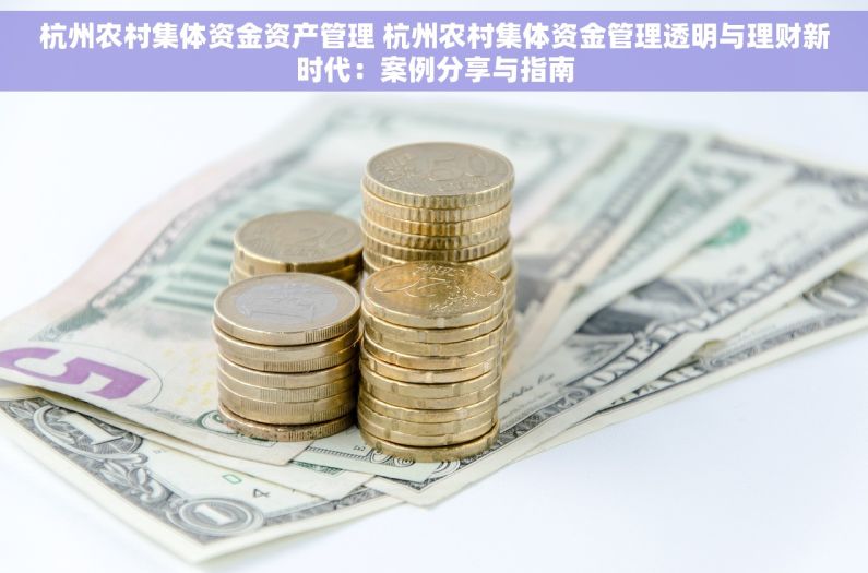 杭州农村集体资金资产管理 杭州农村集体资金管理透明与理财新时代：案例分享与指南