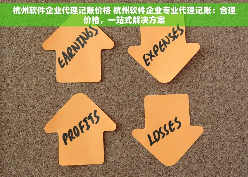 杭州软件企业代理记账价格 杭州软件企业专业代理记账：合理价格，一站式解决方案