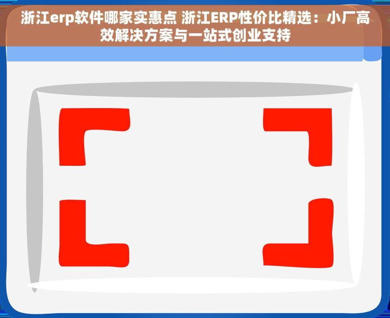 浙江erp软件哪家实惠点 浙江ERP性价比精选：小厂高效解决方案与一站式创业支持