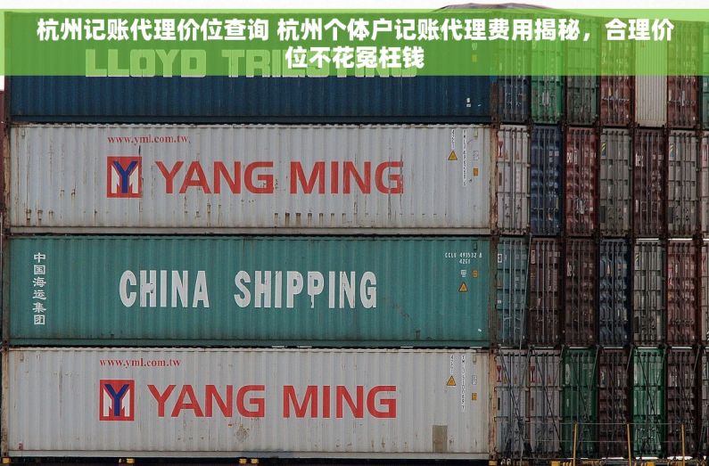 杭州记账代理价位查询 杭州个体户记账代理费用揭秘，合理价位不花冤枉钱