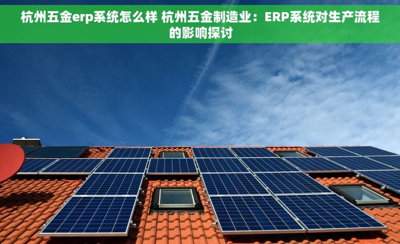 杭州五金erp系统怎么样 杭州五金制造业：ERP系统对生产流程的影响探讨