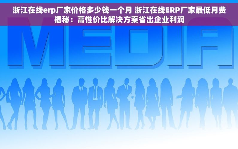 浙江在线erp厂家价格多少钱一个月 浙江在线ERP厂家最低月费揭秘：高性价比解决方案省出企业利润