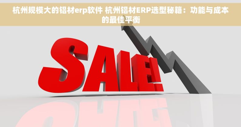 杭州规模大的铝材erp软件 杭州铝材ERP选型秘籍：功能与成本的最佳平衡