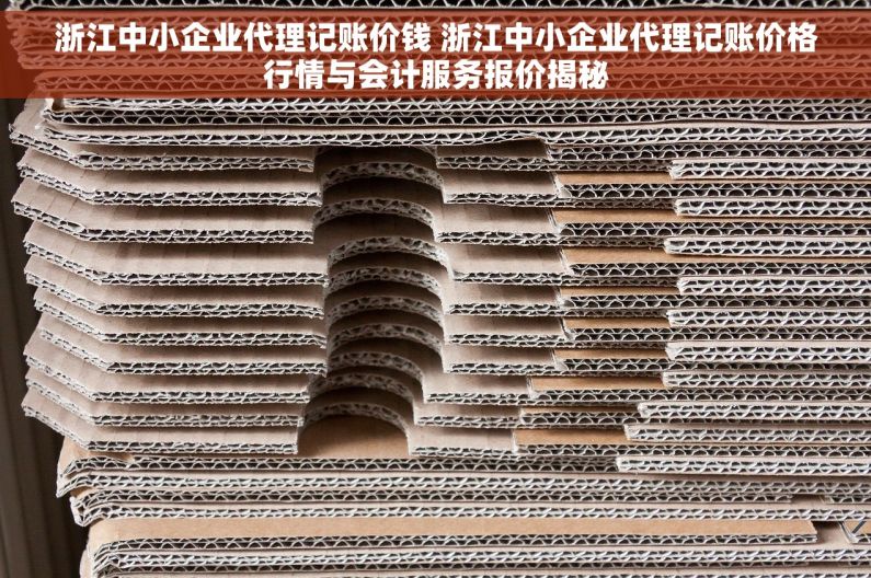 浙江中小企业代理记账价钱 浙江中小企业代理记账价格行情与会计服务报价揭秘