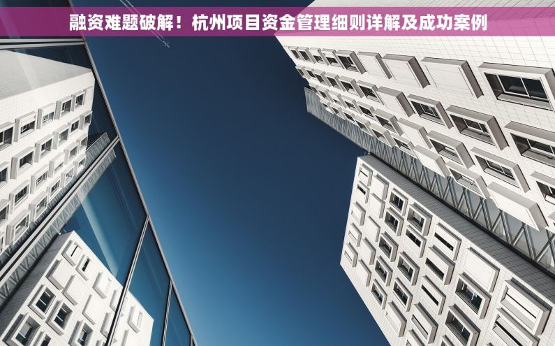 融资难题破解！杭州项目资金管理细则详解及成功案例