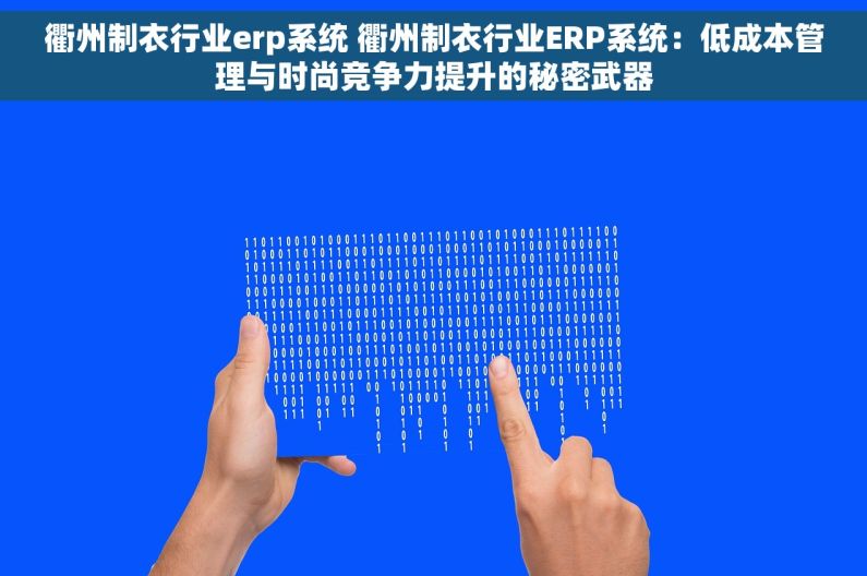 衢州制衣行业erp系统 衢州制衣行业ERP系统：低成本管理与时尚竞争力提升的秘密武器