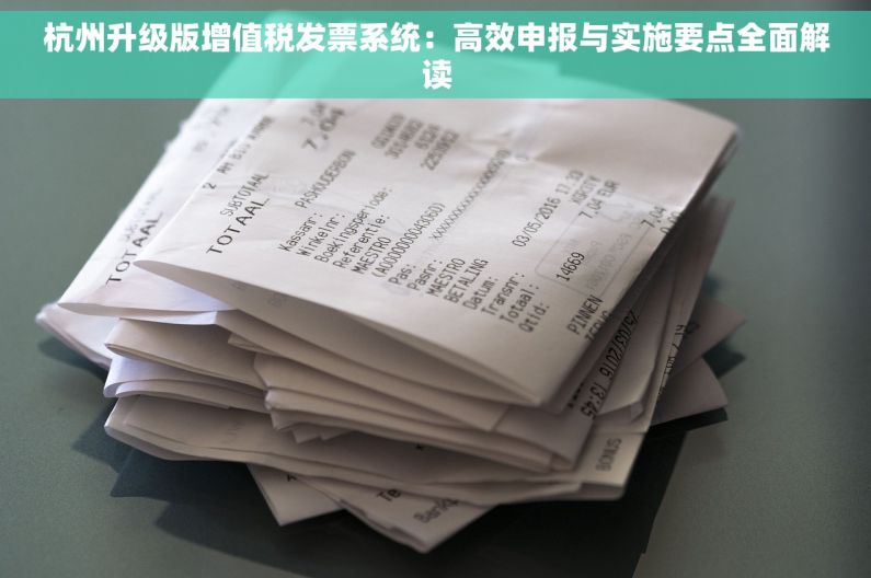 杭州升级版增值税发票系统：高效申报与实施要点全面解读