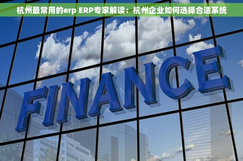 杭州最常用的erp ERP专家解读：杭州企业如何选择合适系统