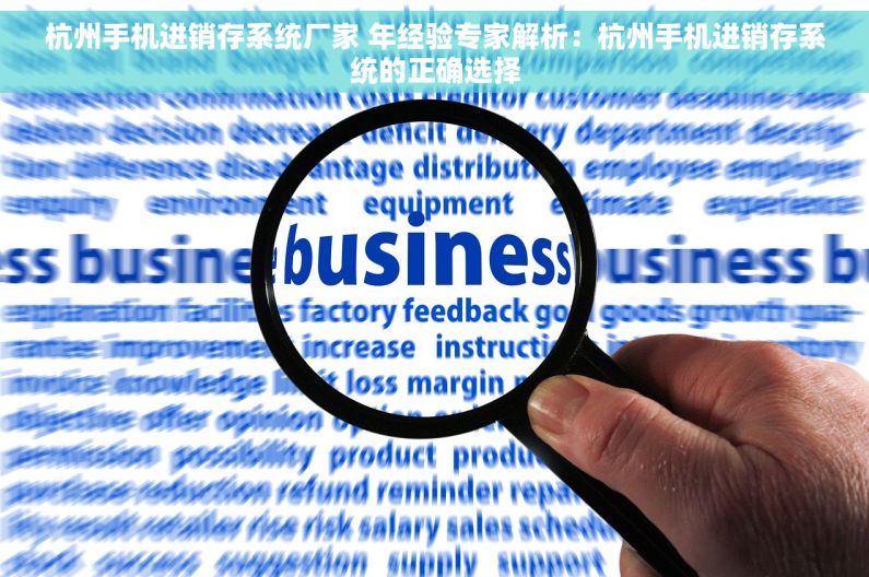 杭州手机进销存系统厂家 年经验专家解析：杭州手机进销存系统的正确选择