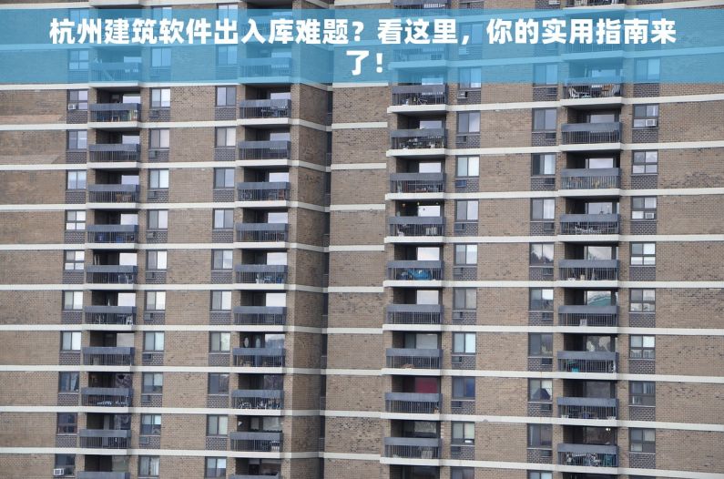 杭州建筑软件出入库难题？看这里，你的实用指南来了！