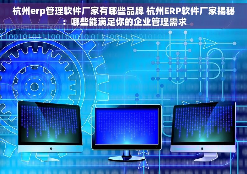 杭州erp管理软件厂家有哪些品牌 杭州ERP软件厂家揭秘：哪些能满足你的企业管理需求