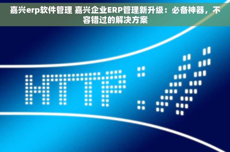 嘉兴erp软件管理 嘉兴企业ERP管理新升级：必备神器，不容错过的解决方案