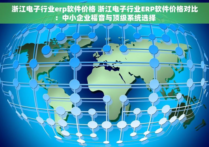 浙江电子行业erp软件价格 浙江电子行业ERP软件价格对比：中小企业福音与顶级系统选择