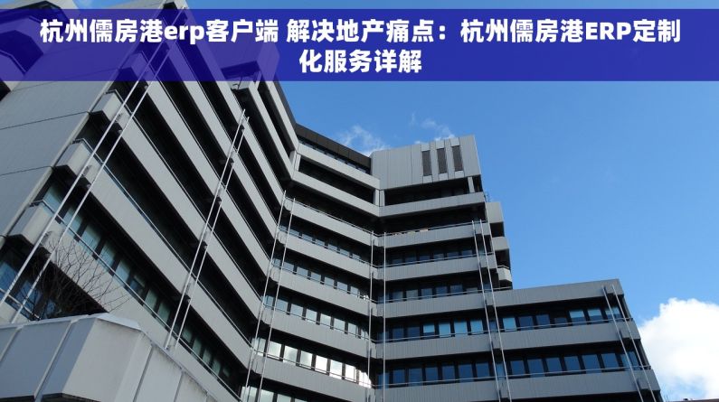 杭州儒房港erp客户端 解决地产痛点：杭州儒房港ERP定制化服务详解