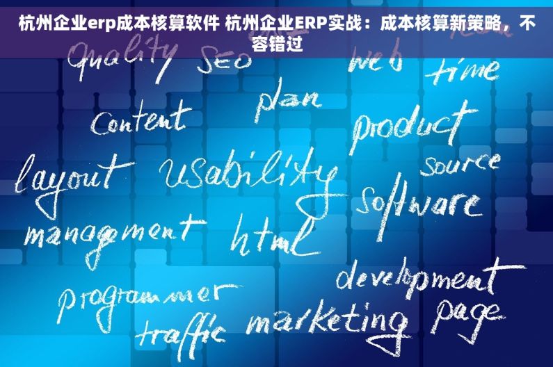 杭州企业erp成本核算软件 杭州企业ERP实战：成本核算新策略，不容错过