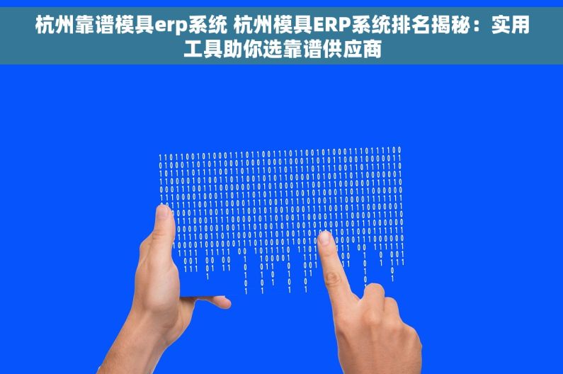 杭州靠谱模具erp系统 杭州模具ERP系统排名揭秘：实用工具助你选靠谱供应商