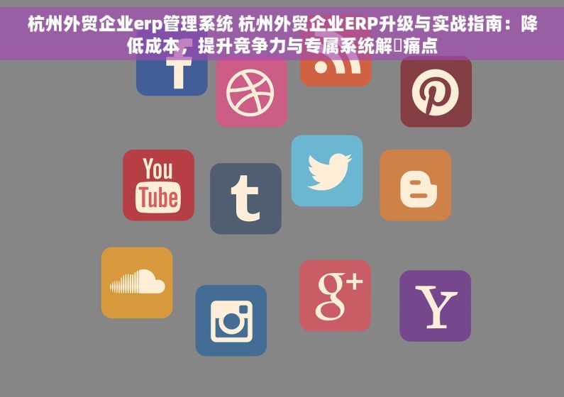 杭州外贸企业erp管理系统 杭州外贸企业ERP升级与实战指南：降低成本，提升竞争力与专属系统解冑痛点