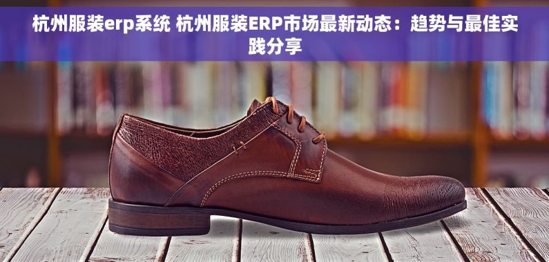 杭州服装erp系统 杭州服装ERP市场最新动态：趋势与最佳实践分享