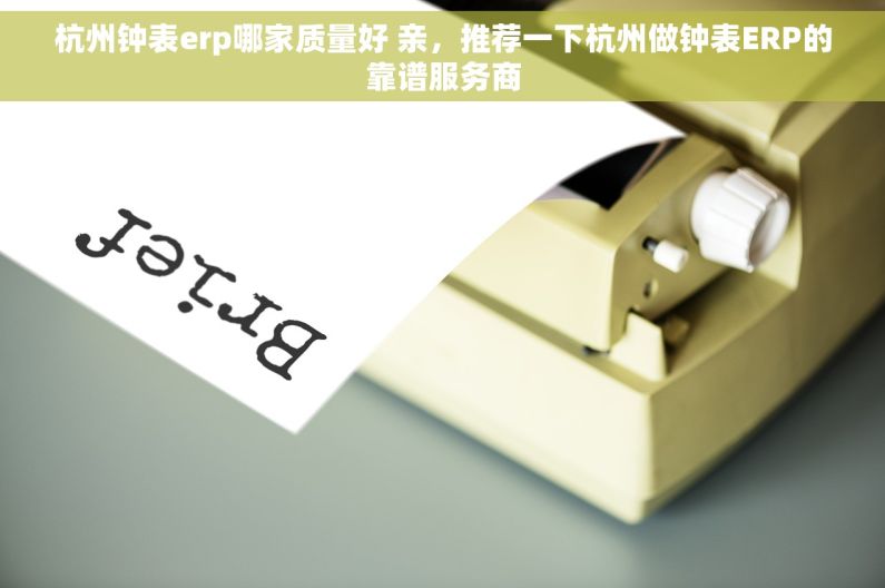 杭州钟表erp哪家质量好 亲，推荐一下杭州做钟表ERP的靠谱服务商