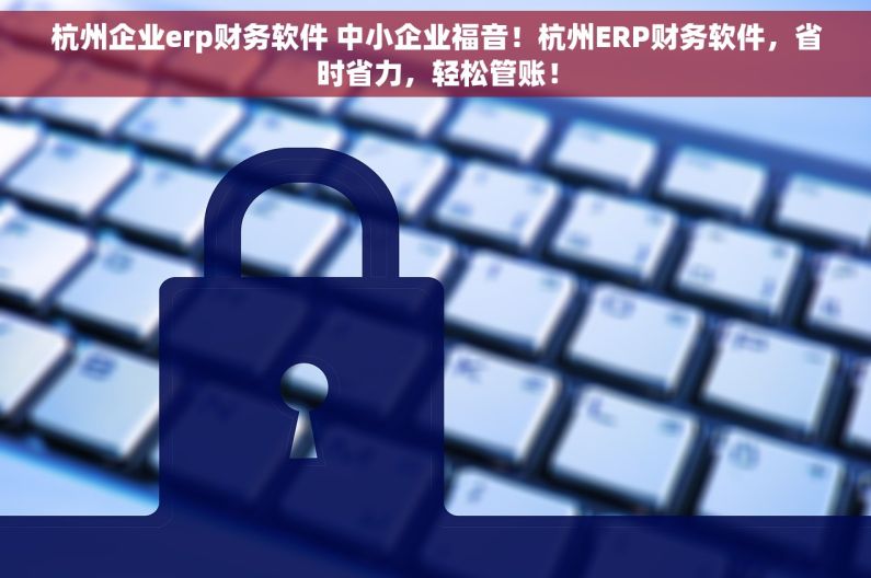 杭州企业erp财务软件 中小企业福音！杭州ERP财务软件，省时省力，轻松管账！