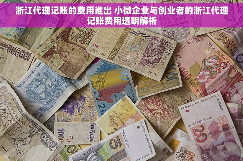 浙江代理记账的费用谁出 小微企业与创业者的浙江代理记账费用透明解析