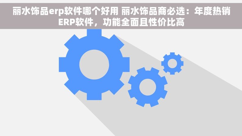 丽水饰品erp软件哪个好用 丽水饰品商必选：年度热销ERP软件，功能全面且性价比高
