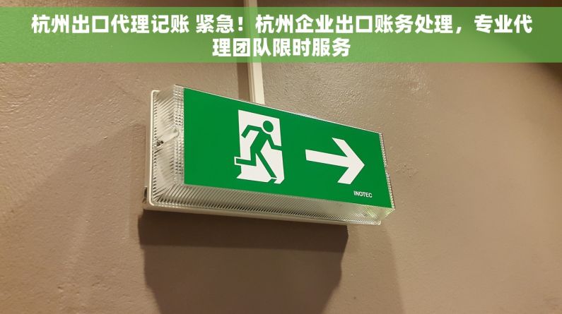 杭州出口代理记账 紧急！杭州企业出口账务处理，专业代理团队限时服务