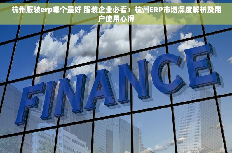 杭州服装erp哪个最好 服装企业必看：杭州ERP市场深度解析及用户使用心得