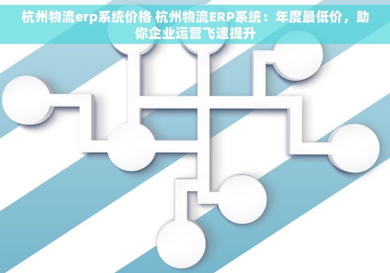杭州物流erp系统价格 杭州物流ERP系统：年度最低价，助你企业运营飞速提升