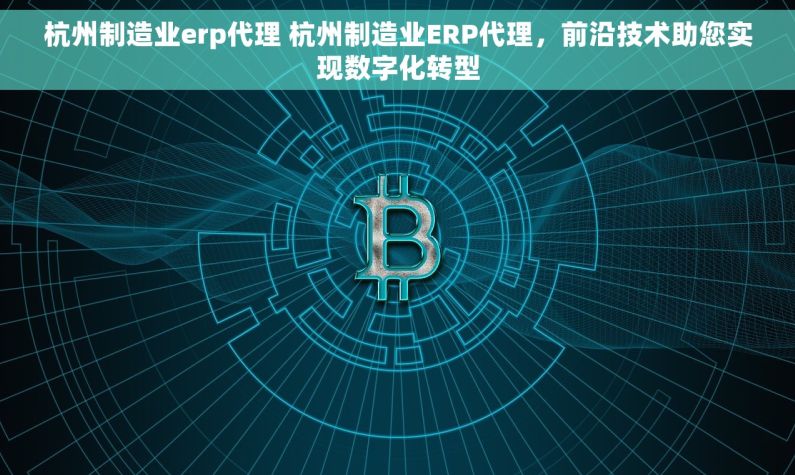 杭州制造业erp代理 杭州制造业ERP代理，前沿技术助您实现数字化转型