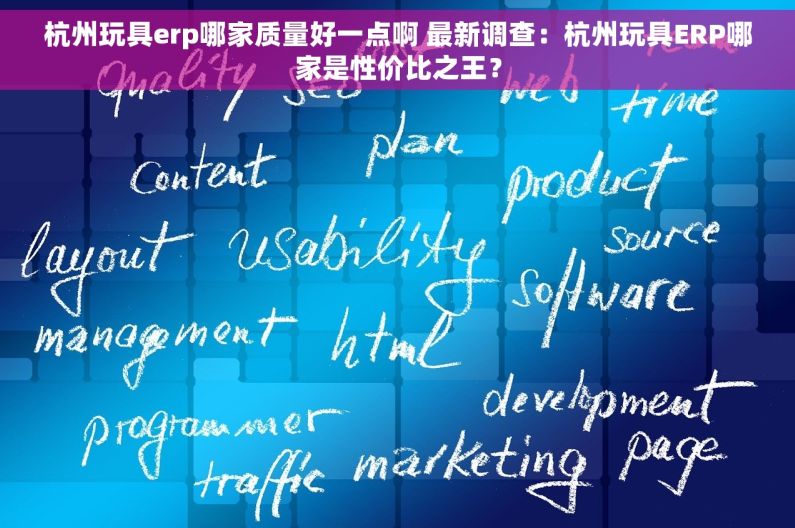 杭州玩具erp哪家质量好一点啊 最新调查：杭州玩具ERP哪家是性价比之王？