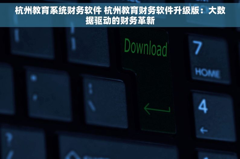 杭州教育系统财务软件 杭州教育财务软件升级版：大数据驱动的财务革新
