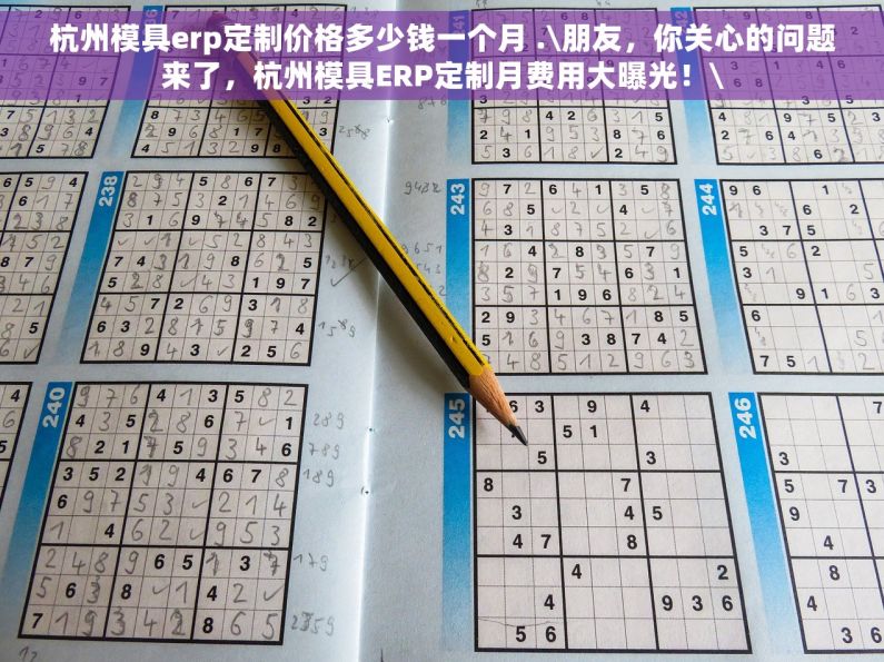 杭州模具erp定制价格多少钱一个月 .\朋友，你关心的问题来了，杭州模具ERP定制月费用大曝光！\