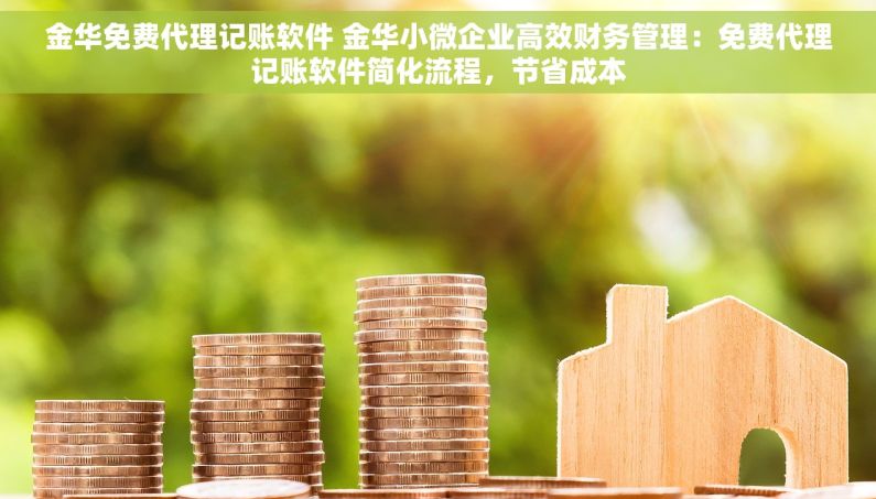 金华免费代理记账软件 金华小微企业高效财务管理：免费代理记账软件简化流程，节省成本