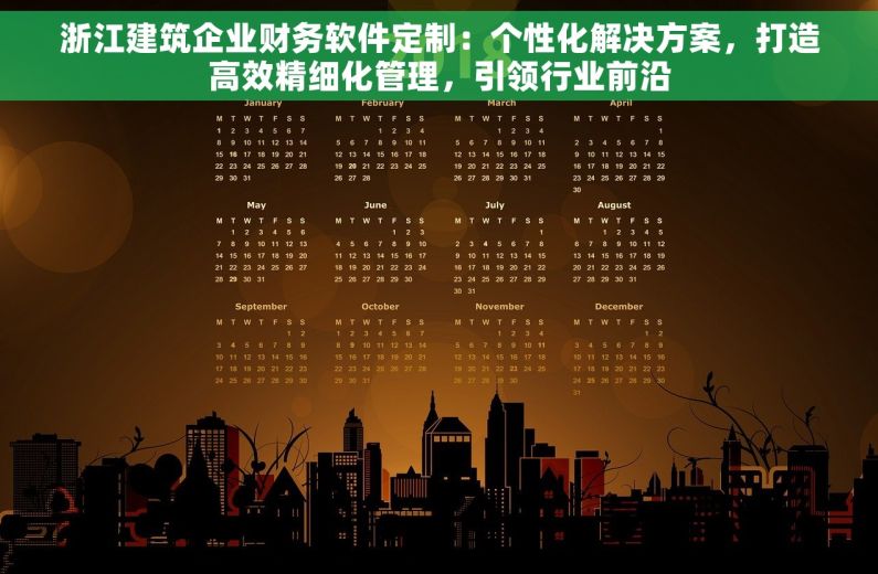 浙江建筑企业财务软件定制：个性化解决方案，打造高效精细化管理，引领行业前沿