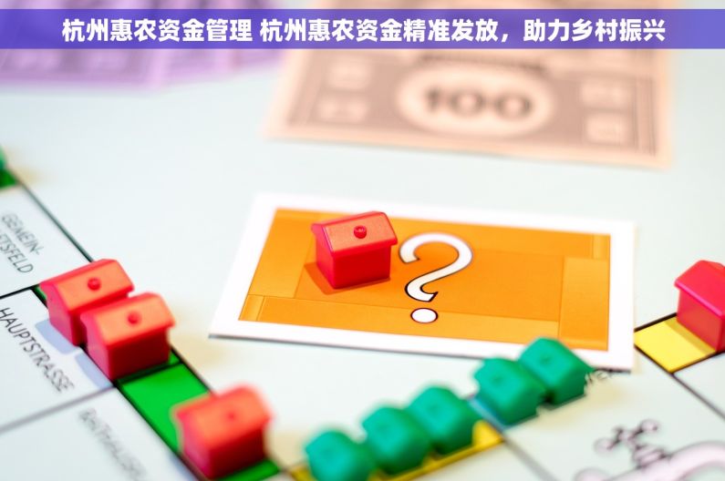 杭州惠农资金管理 杭州惠农资金精准发放，助力乡村振兴