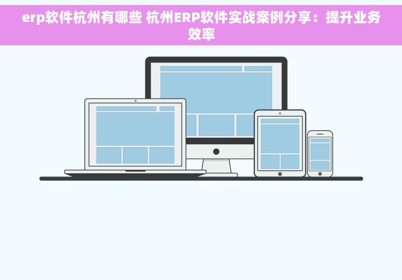 erp软件杭州有哪些 杭州ERP软件实战案例分享：提升业务效率