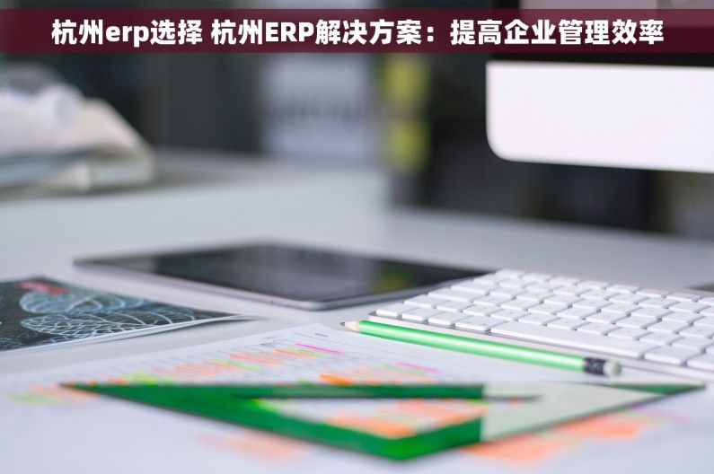 杭州erp选择 杭州ERP解决方案：提高企业管理效率