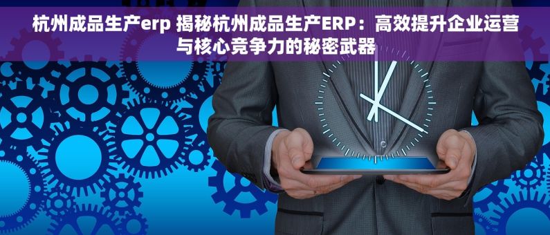 杭州成品生产erp 揭秘杭州成品生产ERP：高效提升企业运营与核心竞争力的秘密武器